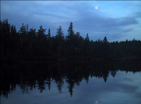 Pond with Moon, AT, Maine