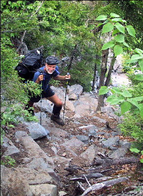 Ken Climbing, AT, Maine