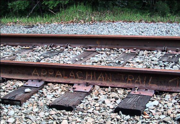 AT Sign on Railroad, AT, New York