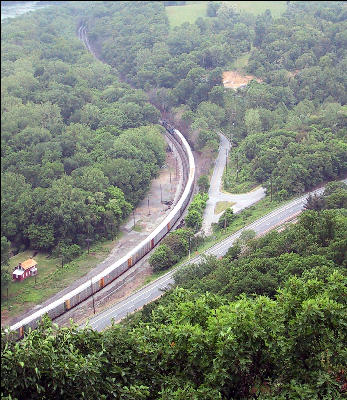 Train and Autos from Weaverton Cliffs, AT, Maryland