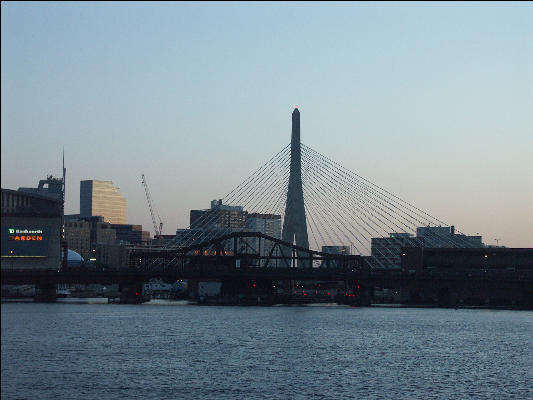 PICT6076 Zakim Bunker Hill Bridge From Harbor At Sunset Boston 