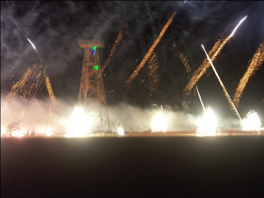 Pict0208 Tower Fireworks Burning Man Black Rock City Nevada