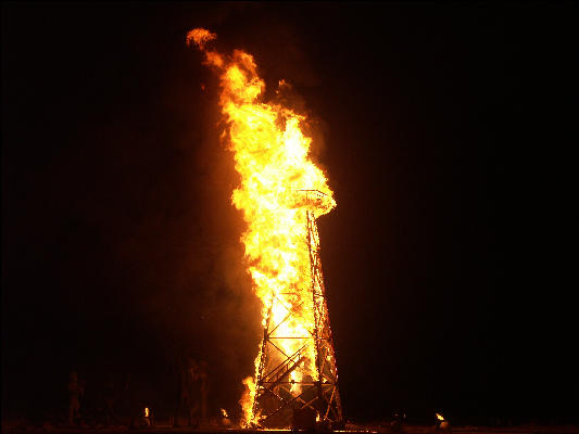 Pict0238 Tower Burning Burning Man Black Rock City Nevada