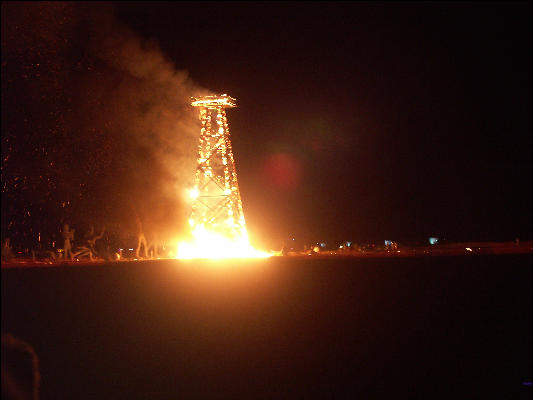 Pict0261 Tower Burning Burning Man Black Rock City Nevada