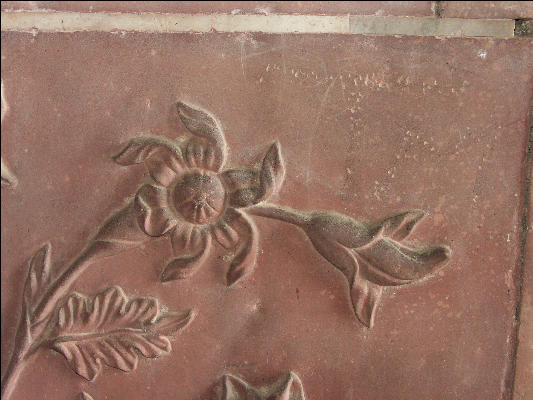 Pict3921 Taj Mosque Marble Floral Carving Detail Agra