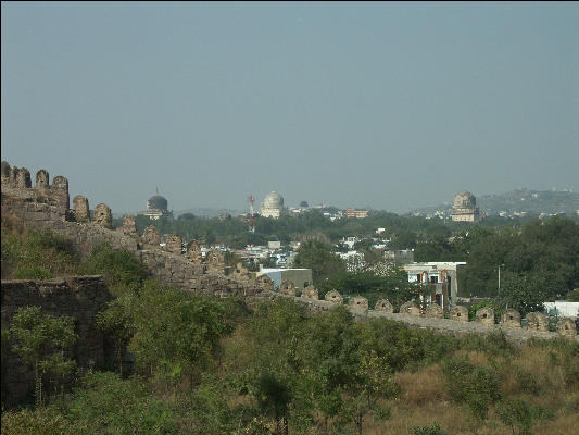 Pict0815 View Qutb Shahi Tomb From Golkonda Fort Hyderabad