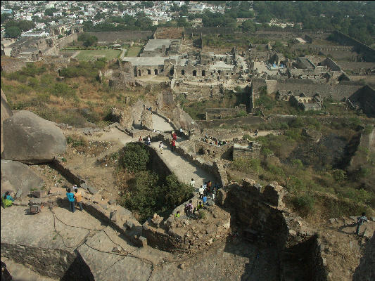 Pict0873 Looking Down Steps Golkonda Fort Hyderabad