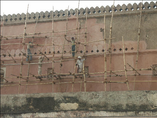 Pict2840 Scaffolding Amber Fort Jaipur