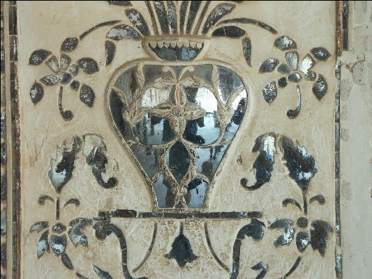 Pict2893 Detail Of Glass Amber Fort Jaipur