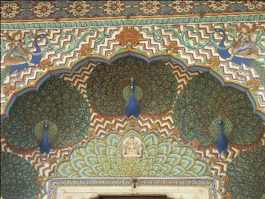 Pict3025 City Palace Museum Peacock Over Door Jaipur