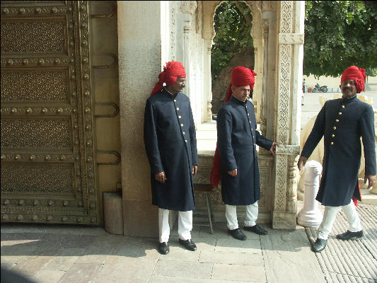 Pict3034 City Palace Museum Guards Jaipur