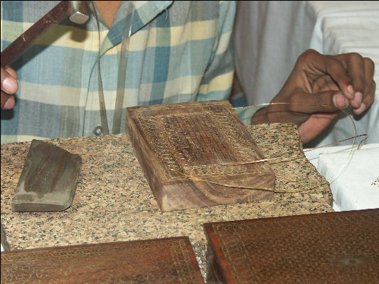 Pict3037 City Palace Museum Craftman Box With Inlay Metal Jaipur