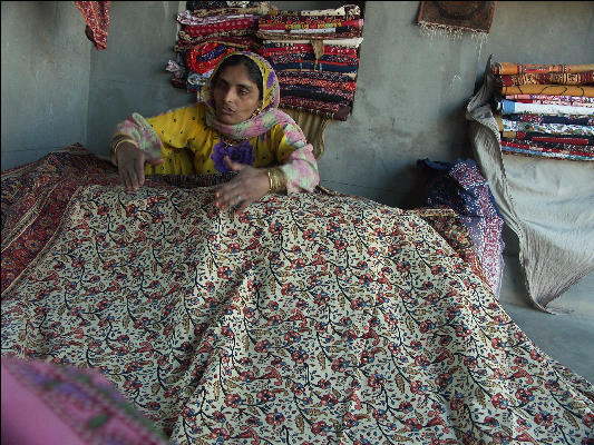 Pict2267 Woman Showing Hand Block Fabric Jodhpur