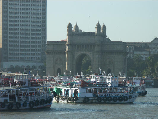 Pict1377 Gate Of India And Ferries Mumbai