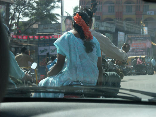 Pict0769 Woman Back Of Motorcycle Mysore