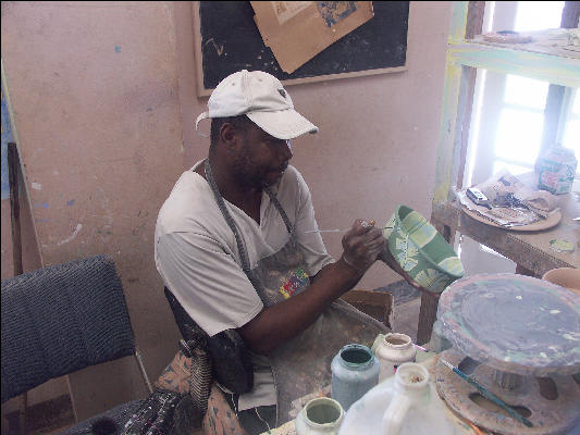 Painting Wassi Pottery Ocho Rios Jamaica