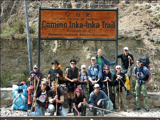 Treker group at start of Inca Trail