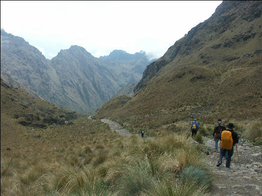 Going downhill after Dead Woman's Pass Inca Trail