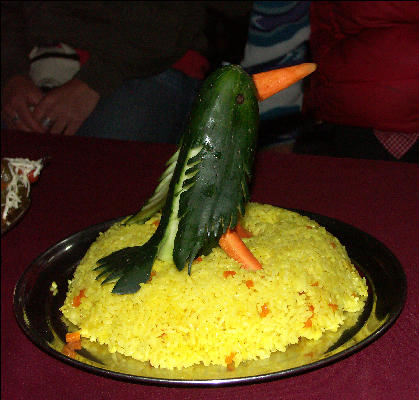 Dinner decorations, third night, Inca Trail