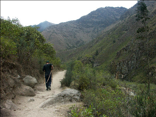 Hiker on the first day of the Inca Trail