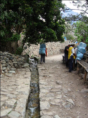 Water channel Inca Trail