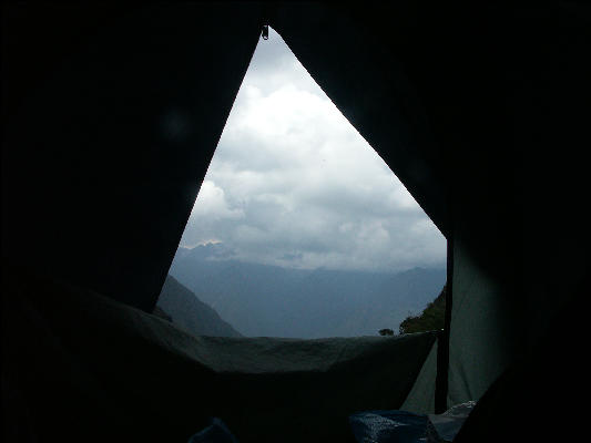 View from tent second night on Inca Trail 