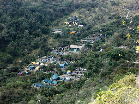 Looking back to second night campsite, Inca Trail