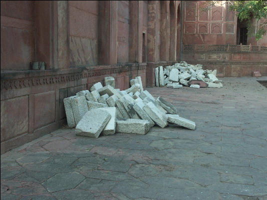 Pict4079 Taj Mahal Old Stones From Repairs Agra